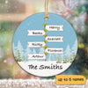 Family Signpost Christmas Personalized Circle Ornament