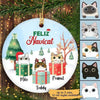 Feliz Navicat Peeking Cat Personalized Cat Decorative Christmas Ornament