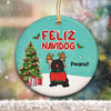 Feliz Navidog French Bulldog Christmas Personalized Circle Ornament