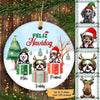 Feliz Navidog Peeking Dog Christmas Personalized Dog Decorative Christmas Ornament