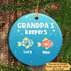 Fishing Grandpa‘s Keeper Personalized Circle Ornament