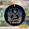 Fishing In Heaven Memorial Wings Personalized Circle Ornament