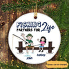 Fishing Partners For Life Father And Daughter Personalized Circle Ornament