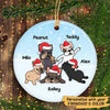 French Bulldog Dogs Christmas Personalized Circle Ornament