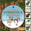 French Bulldog Nothing Butt Merry Woofmas Personalized Circle Ornament