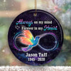 Galaxy Infinity Hummingbird Memorial Personalized Circle Ornament