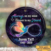 Galaxy Infinity Hummingbird Memorial Personalized Circle Ornament