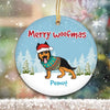 German Shepherd Puppy Dog Christmas Personalized Circle Ornament