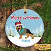 German Shepherd Puppy Dog Christmas Personalized Circle Ornament