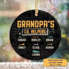 Grandpa Little Helpers Personalized Circle Ornament