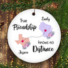 Handwriting Letter State Map Long Distance Relationship Gift Besties Personalized Circle Ornament