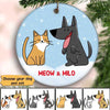 Happy Pawlidays Dogs Cats Christmas Personalized Circle Ornament