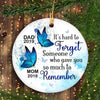 Hard To Forget Someone Watercolor Butterfly Personalized Memorial Circle Ornament