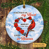 Heaven Cardinal Heart Memorial Personalized Circle Ornament