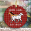 Horse Personalized Christmas Decorative Circle Ornament