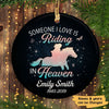 Horse Riding In Heaven Personalized Memorial Circle Ornament