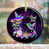 Hummingbird Flower Memorial Personalized Circle Ornament