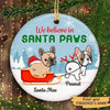 I Believe In Santa Paws French Bulldog Christmas Personalized Circle Ornament