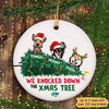 I Knocked Down The Christmas Tree Peeking Dogs Personalized Dog Decorative Christmas Ornament