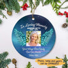 In Loving Memory Your Wings Were Ready But Our Hearts Were Not Personalized Circle Ornament