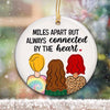 Long Distance Relationship Illustration Personalized Circle Ornament