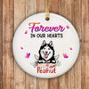 Memorial Dog Floral Butterfly Personalized Circle Ornament