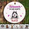 Memorial Dog Floral Butterfly Personalized Circle Ornament