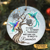 Memorial Hard To Forget Hummingbird Personalized Circle Ornament