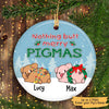 Merry Pigmas Pigs Personalized Circle Ornament