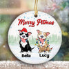 Merry Pitmas Christmas Dogs Personalized Circle Ornament