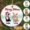 Merry Pitmas Christmas Dogs Personalized Circle Ornament