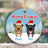 Merry Pitmas Pitbull Dogs Christmas Personalized Circle Ornament