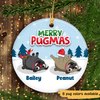 Merry Pugmas Dog Personalized Circle Ornament