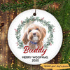 Merry Woofmas Dogs Photo Christmas Personalized Circle Ornament