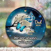 Moon And Branch Tree Butterflies Memorial Personalized Circle Ornament