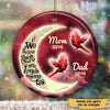 Moon And Cardinals Memorial Personalized Circle Ornament