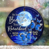 Moon Reflection And Butterflies Memorial Personalized Circle Ornament