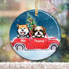 Most Wonderful Time Dogs Christmas Personalized Circle Ornament