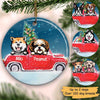 Most Wonderful Time Dogs Christmas Personalized Circle Ornament