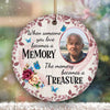 Pink Leaves Memorial Personalized Circle Ornament