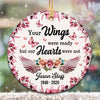 Pink Wings And Butterflies Memorial Personalized Circle Ornament