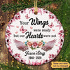 Pink Wings And Butterflies Memorial Personalized Circle Ornament