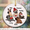 Pug Christmas Dogs Personalized Circle Ornament