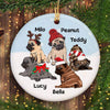 Pug Christmas Dogs Personalized Circle Ornament