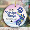 Rainbow Bridge Visting Hour Dog Memorial Personalized Circle Ornament