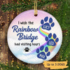 Rainbow Bridge Visting Hour Dog Memorial Personalized Circle Ornament