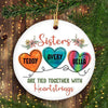 Sister Heartstrings Watercolor Personalized Circle Ornament