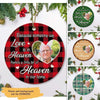 Someone In Heaven Memorial Heart Shaped Photo Circle Ornament