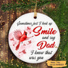 Sometimes I Just Look Up Cardinal Personalized Memorial Circle Ornament