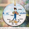 Stick Cat Mom Christmas Personalized Circle Ornament